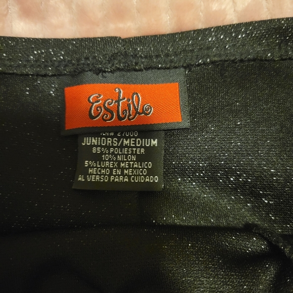 Estilo Black Shimmer Mini Skirt - Picture 4 of 5